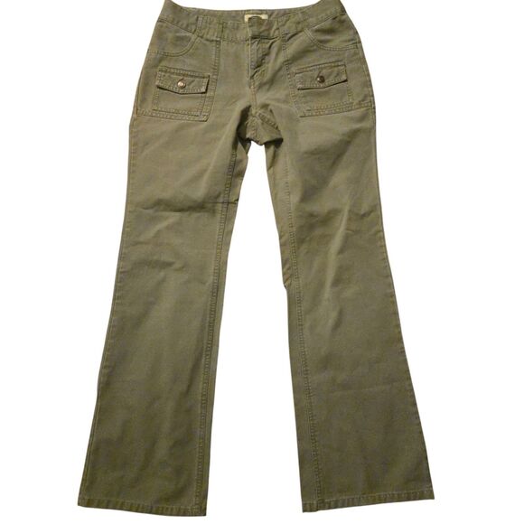 Y2K OLD NAVY Pastchio Green Cargo Pant 6 Military Grunge Bella Swan 2002 Boot - Picture 1 of 7